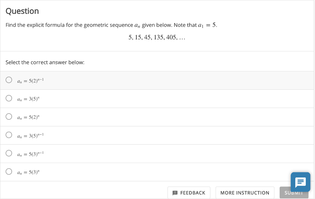 Solved Question Find the explicit formula for the geometric | Chegg.com
