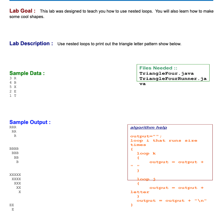 Solved MAIN CODE:public class TriangleFour{public static | Chegg.com