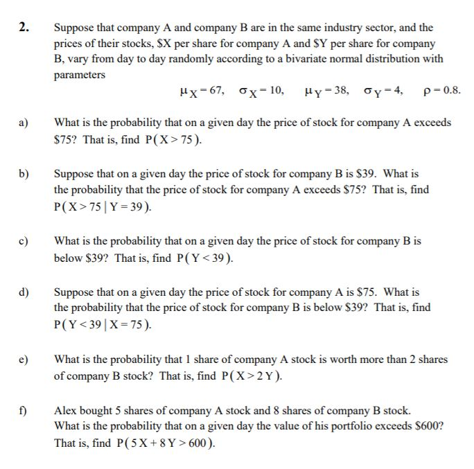 Solved 2. Suppose That Company A And Company B Are In The | Chegg.com