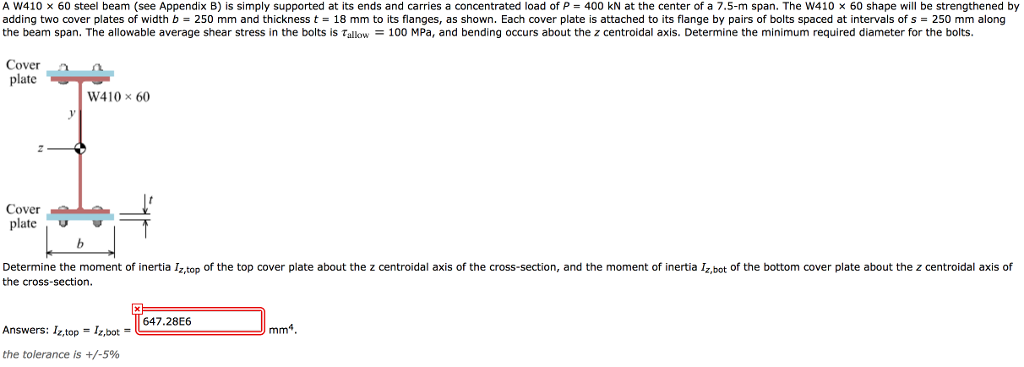 Solved A W410 x 60 steel beam (see Appendix B) is simply | Chegg.com