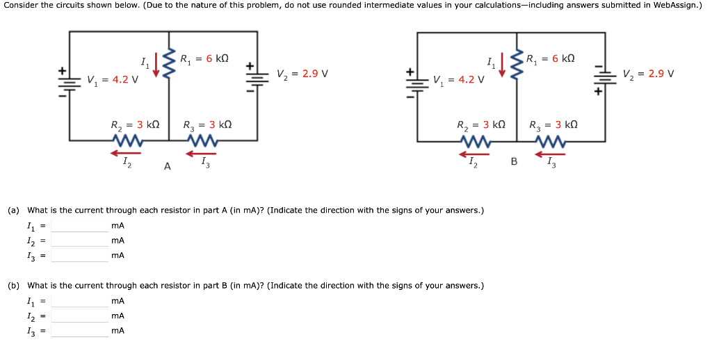 Solved (a) What is the current through each resistor in part | Chegg.com