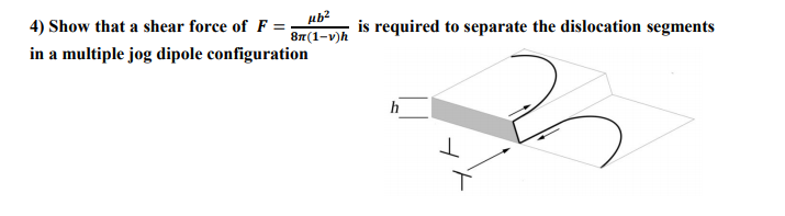 is required to separate the dislocation segments 4) | Chegg.com