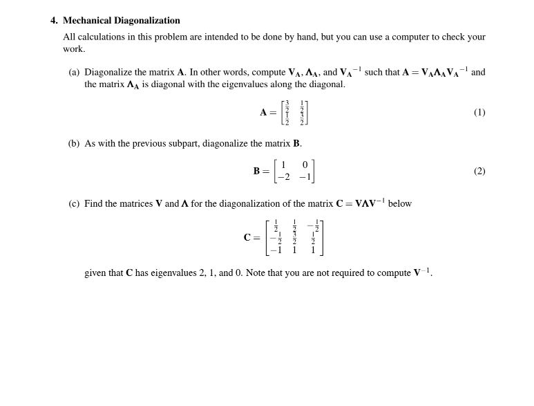 Mechanical DiagonalizationAll calculations in ﻿this