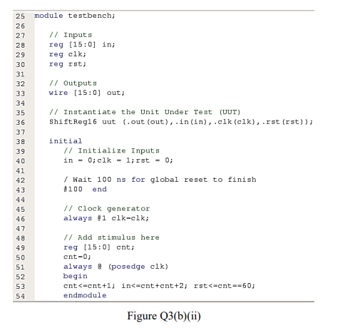 Solved 22 23 24 Figure Q3(b)(i) shows a Verilog program for | Chegg.com