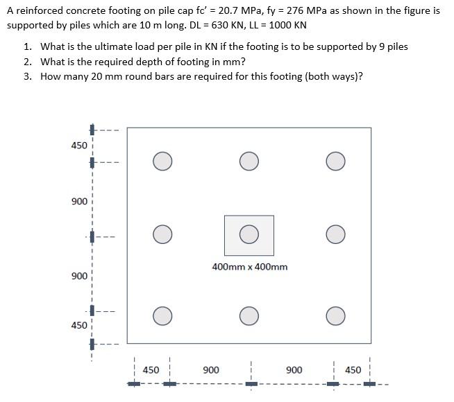 Solved A reinforced concrete footing on pile cap