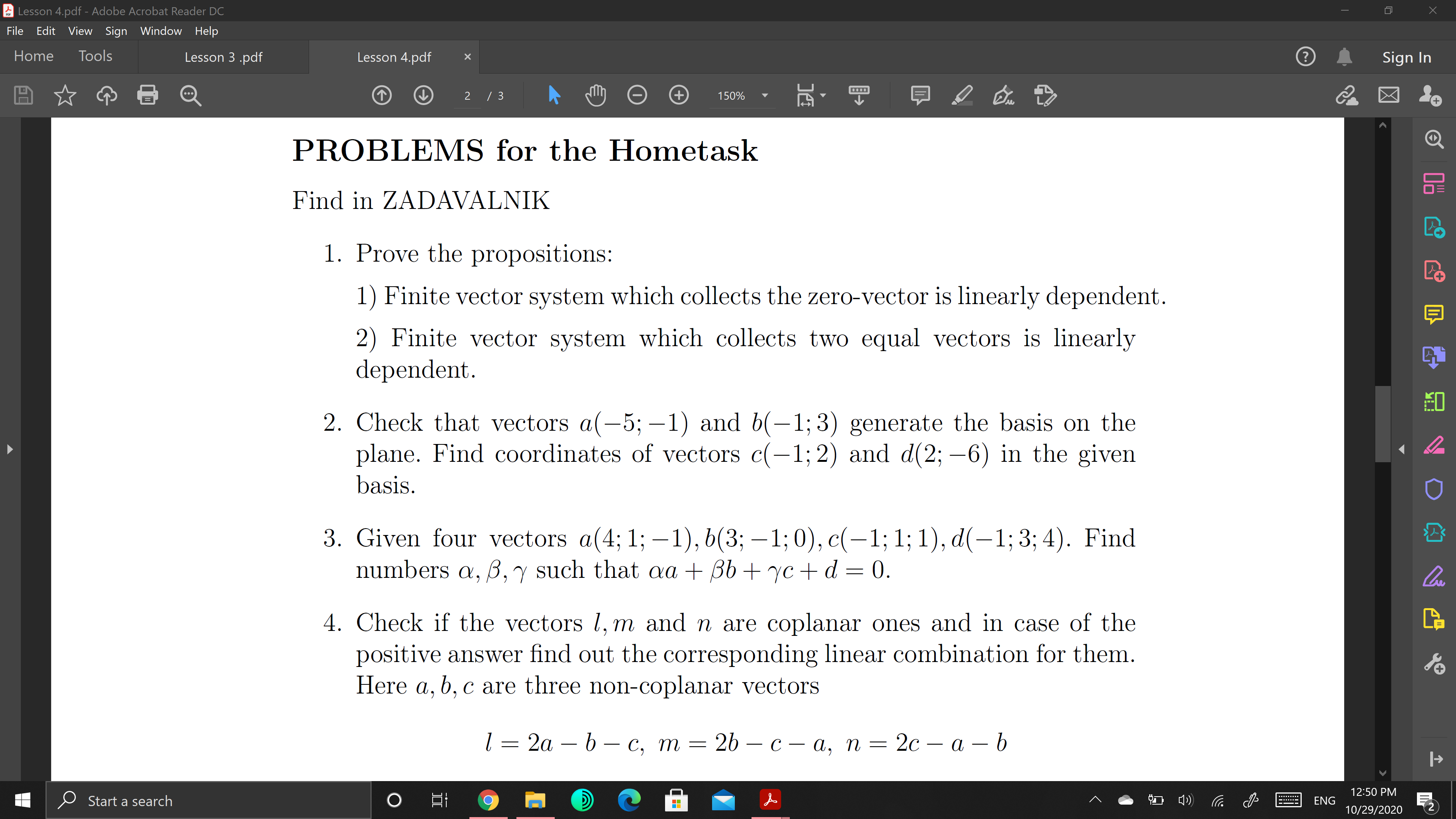 Solved Lesson 4 Pdf Adobe Acrobat Reader Dc File Edit V Chegg Com