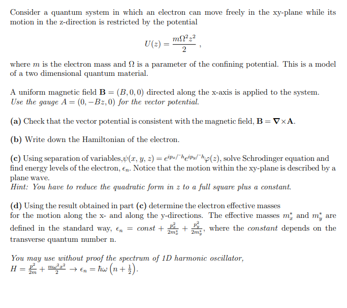 Solved Consider a quantum system in which an electron can | Chegg.com