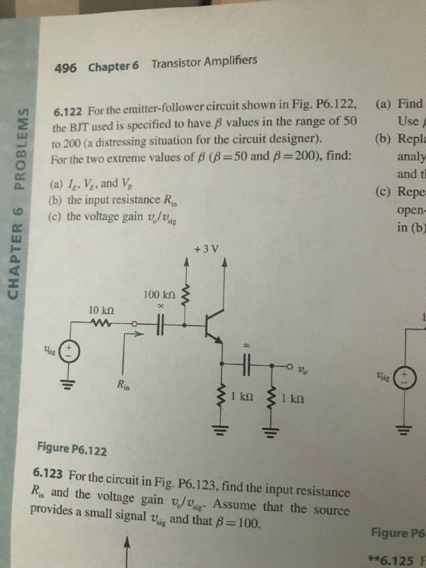 Solved 496 Chapter 6 Transistor Amplifiers CHAPTER 6 | Chegg.com ...