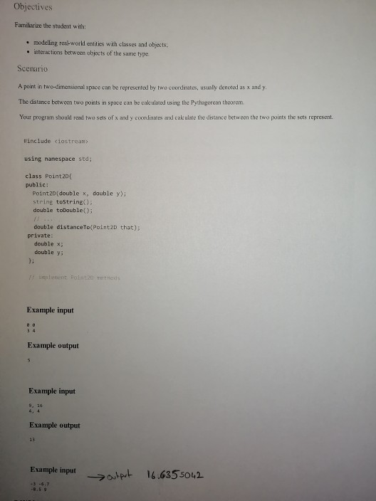 Solved c++ programming points with classes and objects | Chegg.com