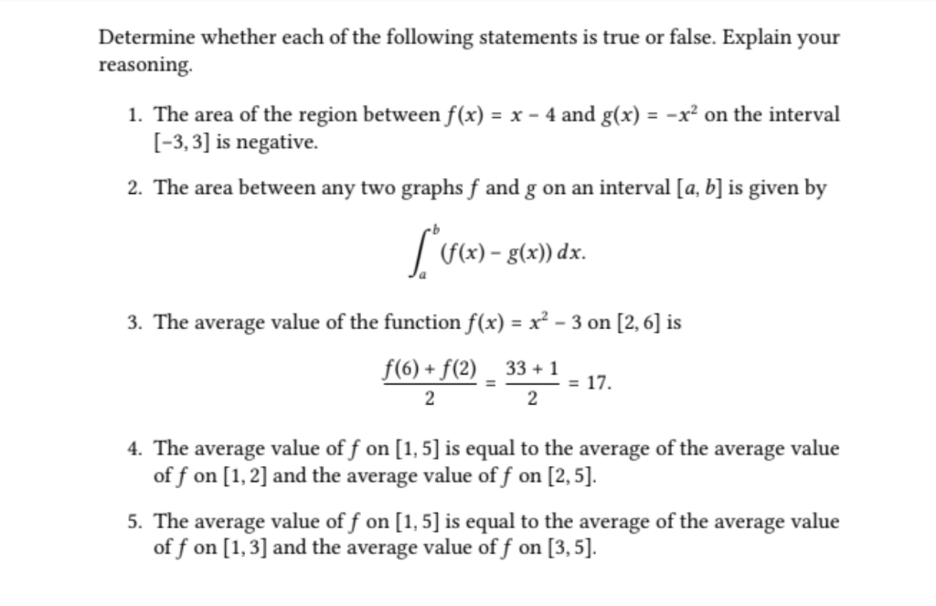 Solved Determine whether each of the following statements is | Chegg.com