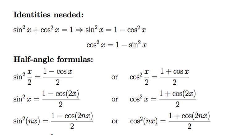 Solved Identities needed: sin? x + cos² x =1= sina x = 1 - | Chegg.com