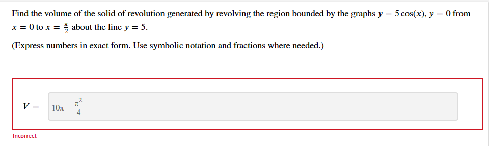 Solved Find The Volume Of The Solid Of Revolution Generated | Chegg.com