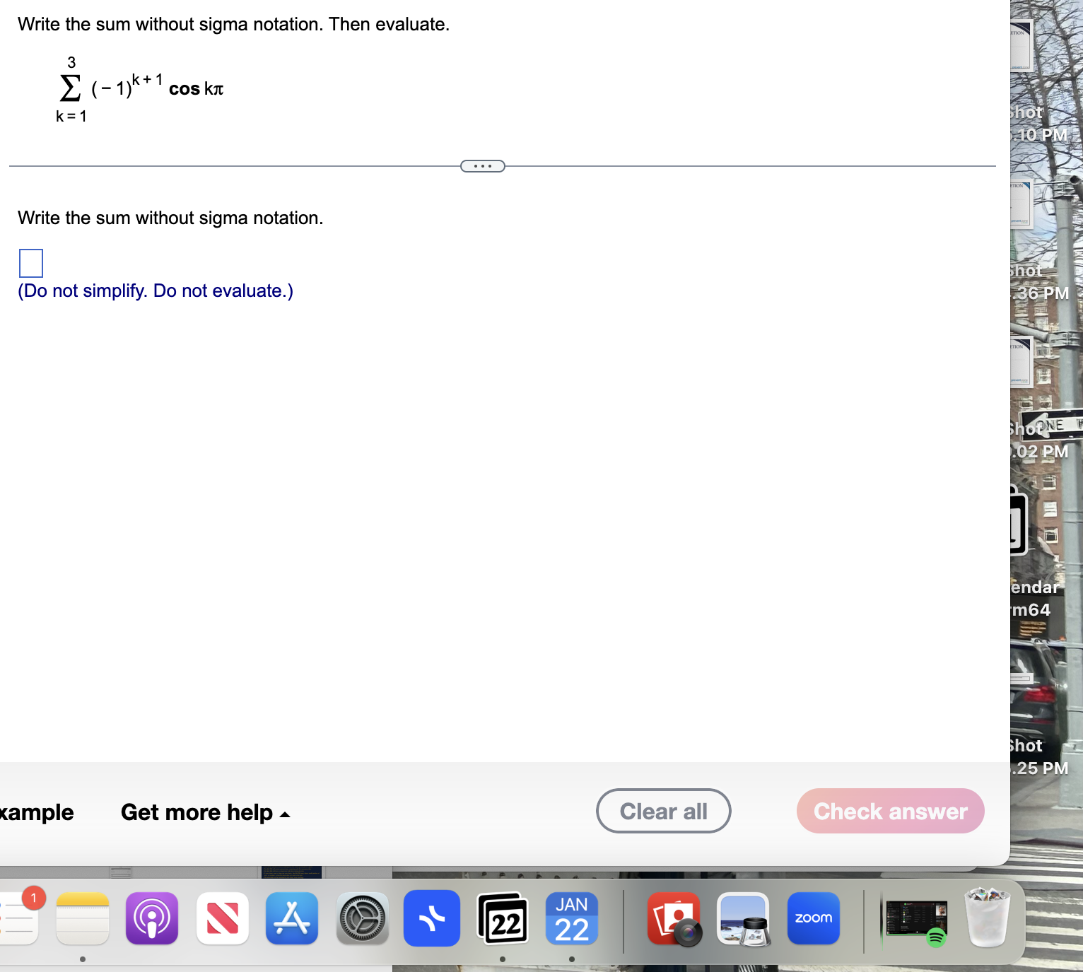 Solved Write the sum without sigma notation. Then | Chegg.com