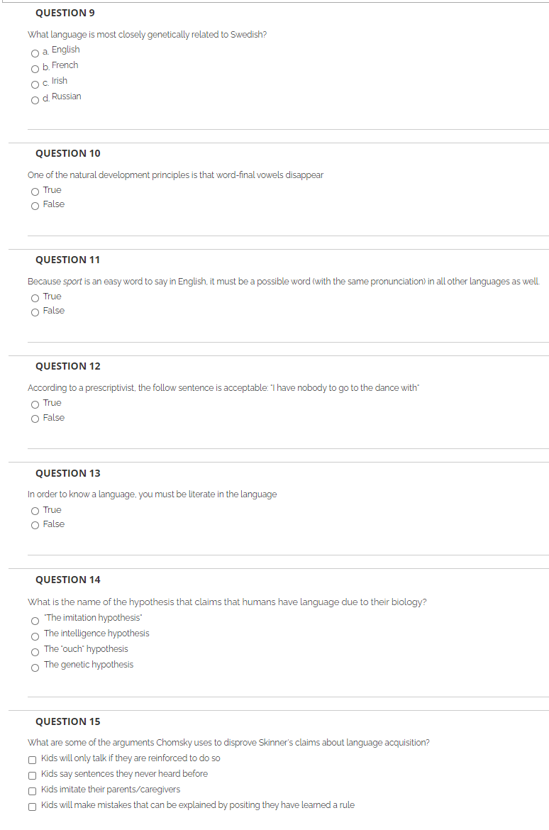 QUESTIONS What Language Is Most Closely Genetically Chegg