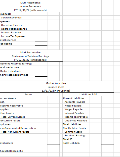 Solved This is just one long excel sheet, I just added | Chegg.com