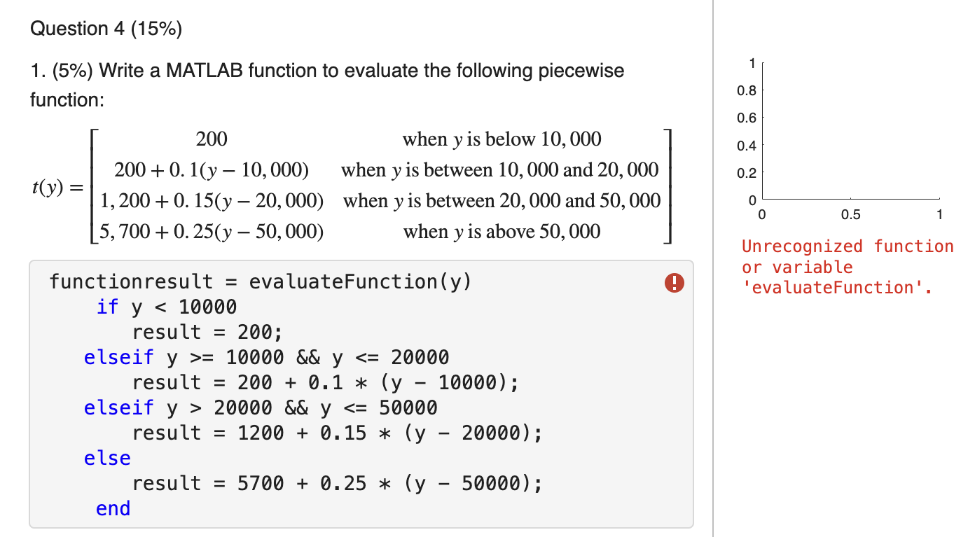 Solved Please Help Me With The MatLAB Question Below Using | Chegg.com