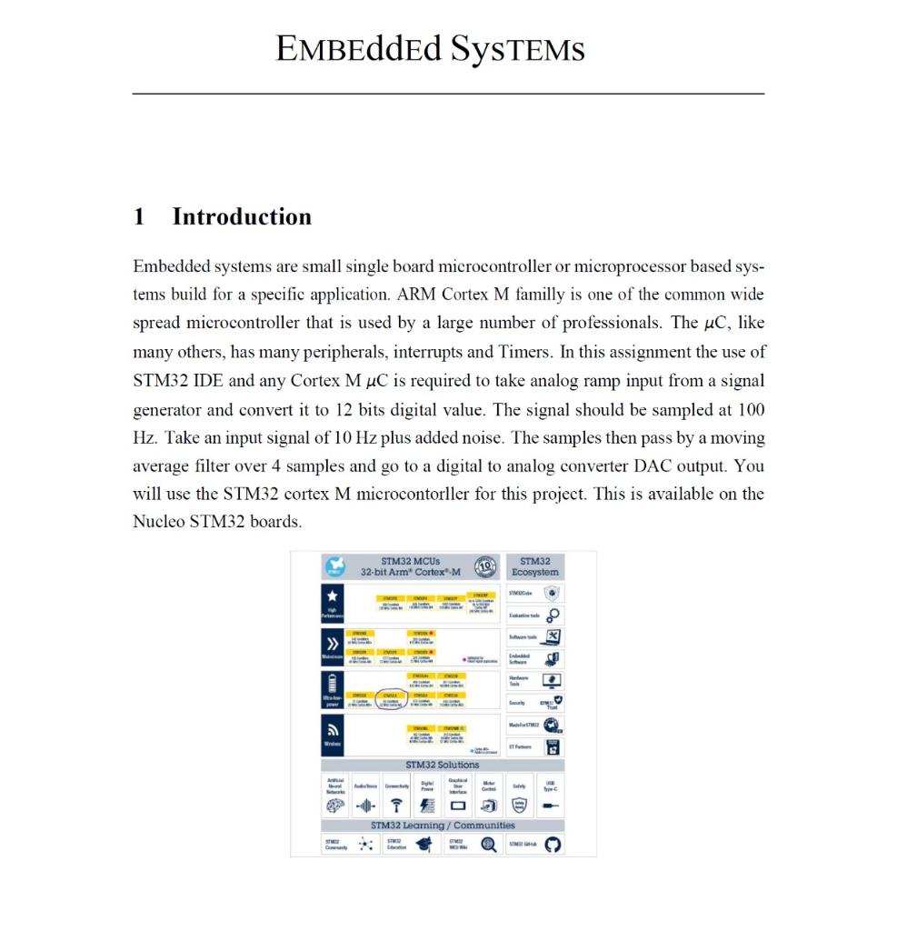 Solved EMBEdded SysTEMS 1 Introduction Embedded Systems Are | Chegg.com