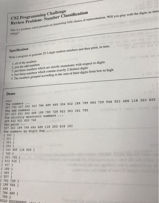 Solved Write the program in Java The numbers | Chegg.com