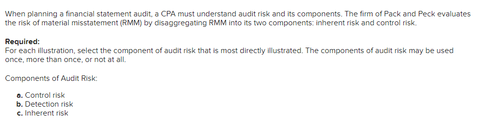 Solved When planning a financial statement audit, a CPA must | Chegg.com