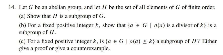 Solved 14 Let G Be An Abelian Group And Let H Be The Set