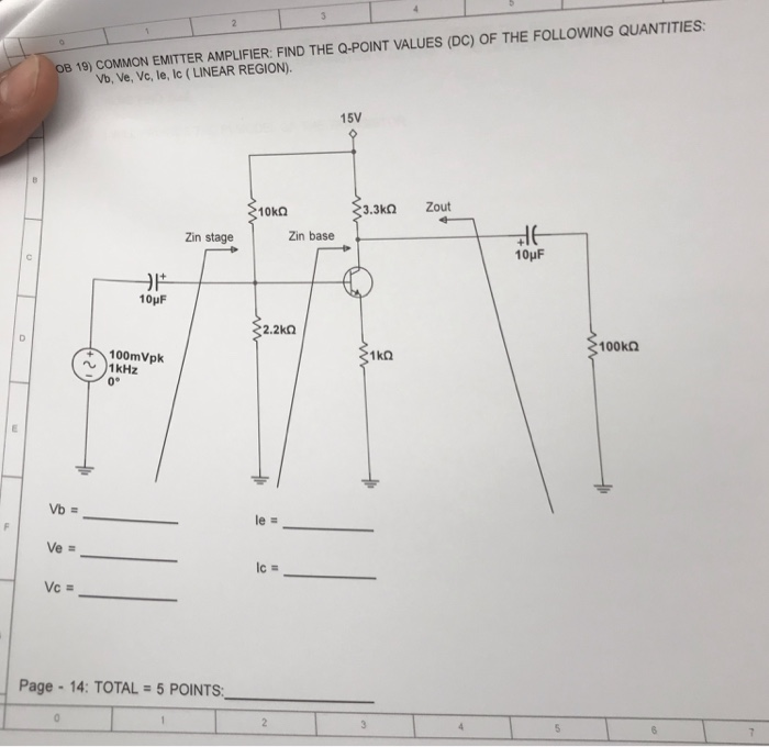 Q Point Values Solved COMMON EMITTER AMPLIFIER FIND THE Q-POINT VALUES (DC) | Chegg.com