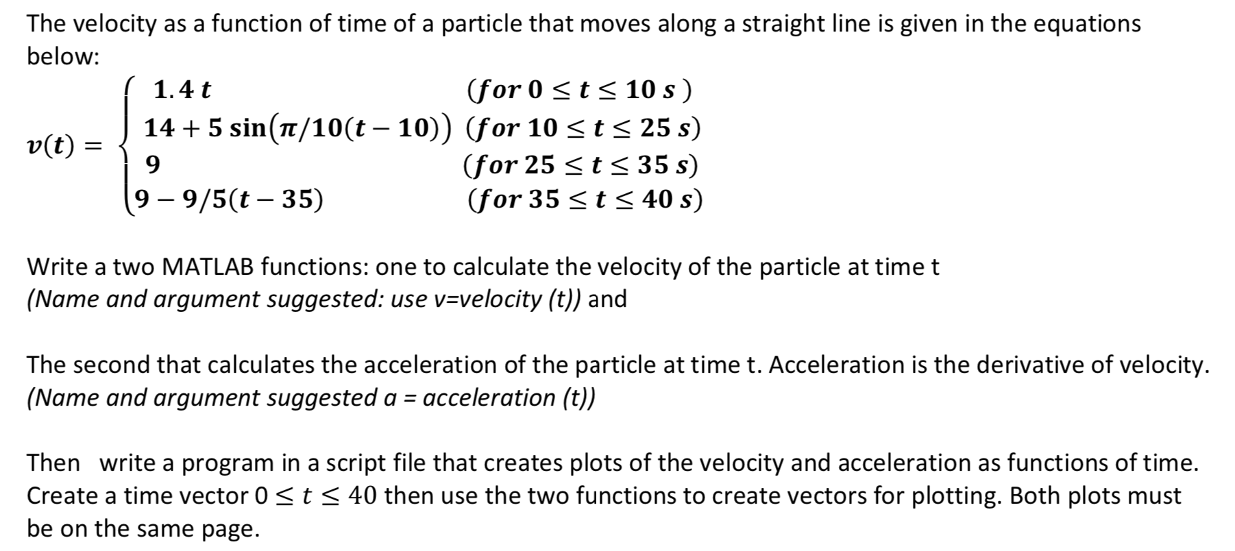 Solved The velocity as a function of time of a particle that | Chegg.com