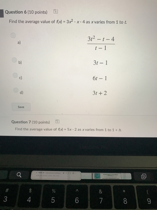 Solved Question 6 (10 points) d Find the average value of | Chegg.com