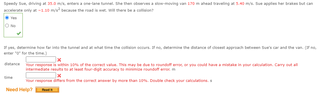 Solved Speedy Sue, driving at 35.0 m/s, enters a one-lane | Chegg.com