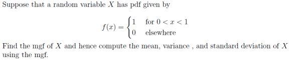 Solved Suppose that a random variable X has pdf given by i | Chegg.com