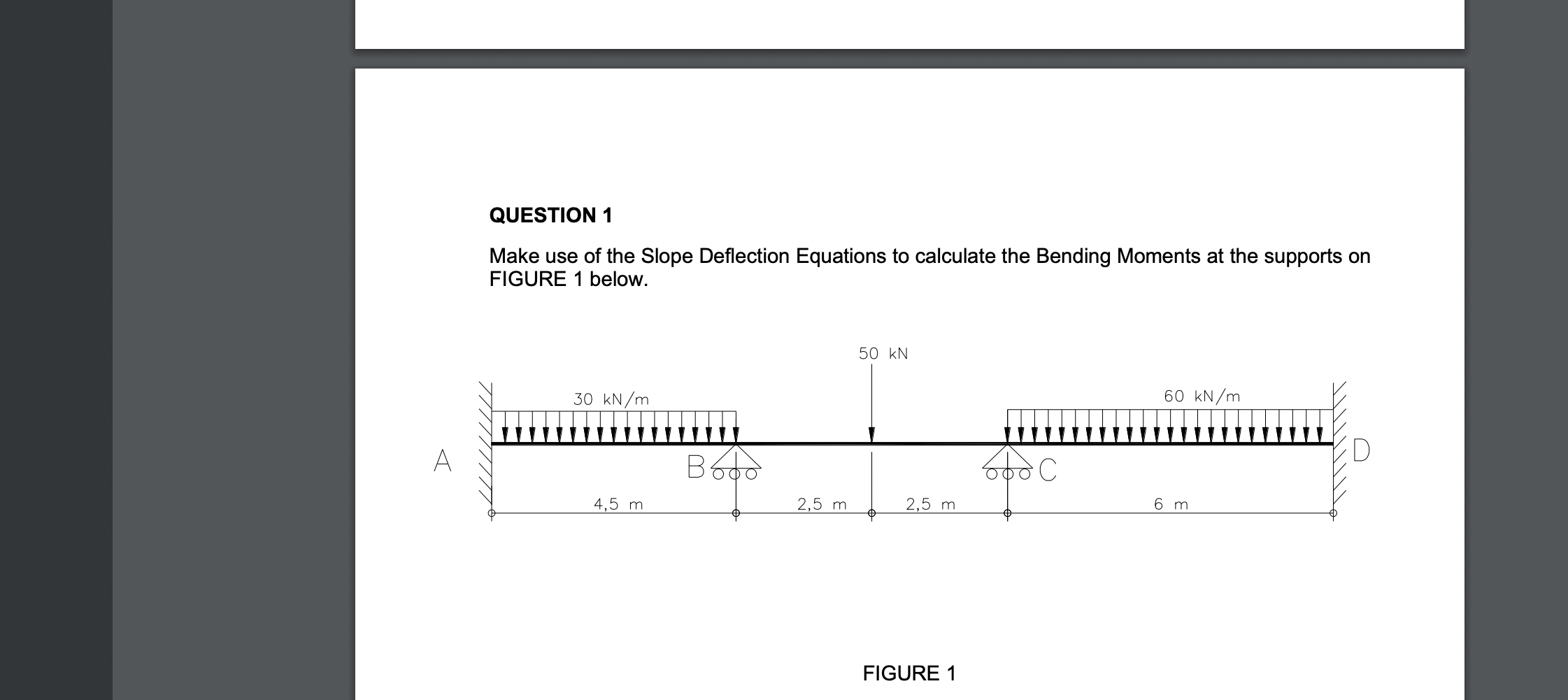 Solved A QUESTION 1 Make Use Of The Slope Deflection | Chegg.com