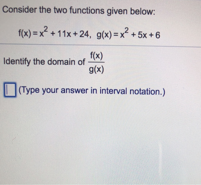 Solved Consider the two functions given below: f(x)=x2 + 1 1 | Chegg.com