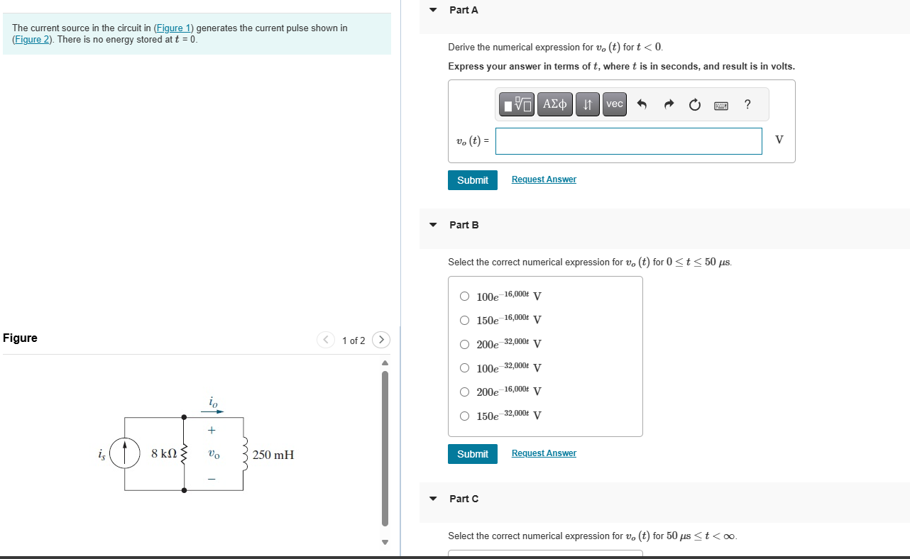 Solved The current source in ﻿the circuit in (Figure 1) | Chegg.com