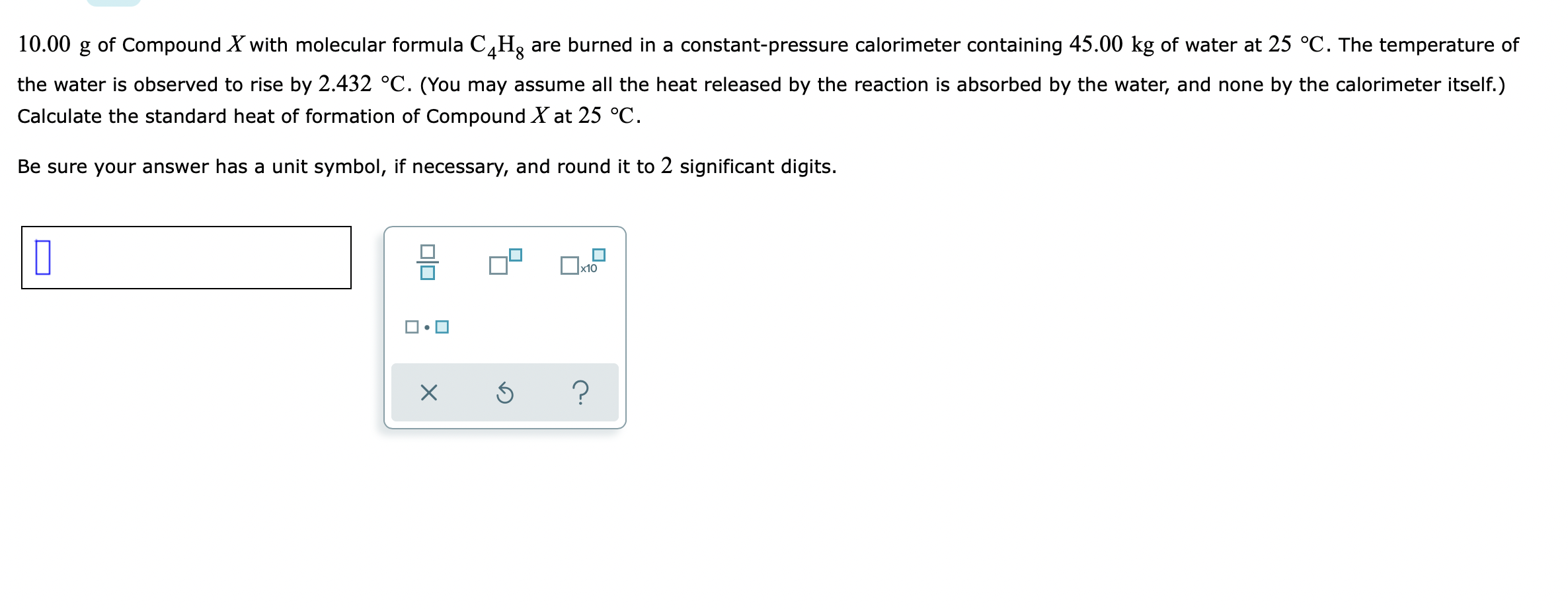 solved-10-00-g-of-compound-x-with-molecular-formula-c4h8-are-chegg