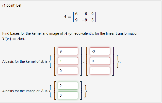 Kernel And Image Solved Find bases for the kernel and image of A (or, | Chegg.com