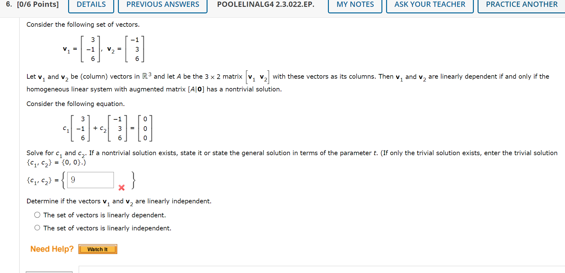 Solved Consider The Following Set Of Vectors. | Chegg.com