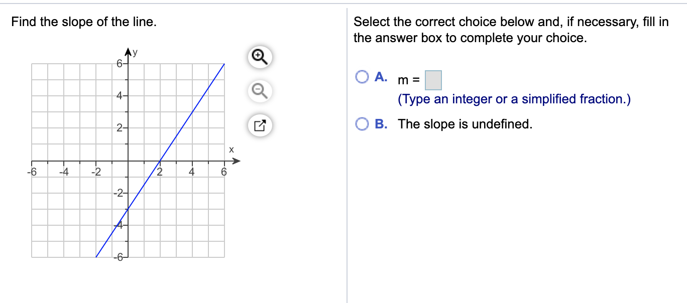 Solved Find the slope of the line. Select the correct choice | Chegg.com