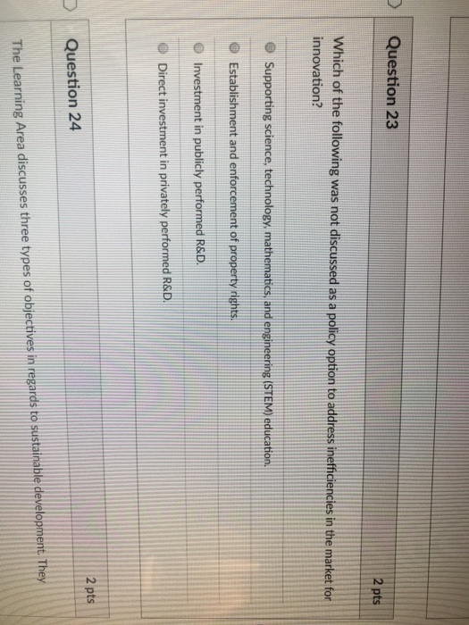 Solved Question 23 2 pts Which of the following was not | Chegg.com