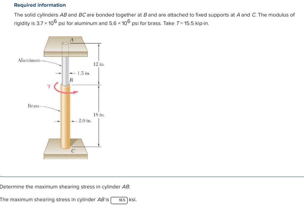 Solved Required Information The Solid Cylinders AB And BC | Chegg.com