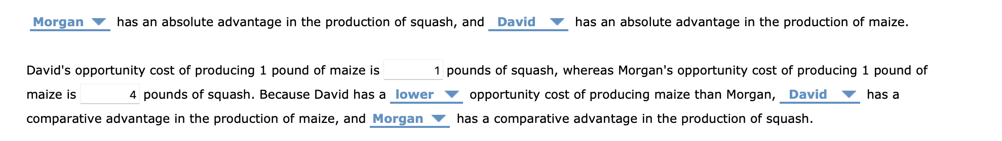 Solved David and Morgan are farmers. Each one owns a 16-acre | Chegg.com