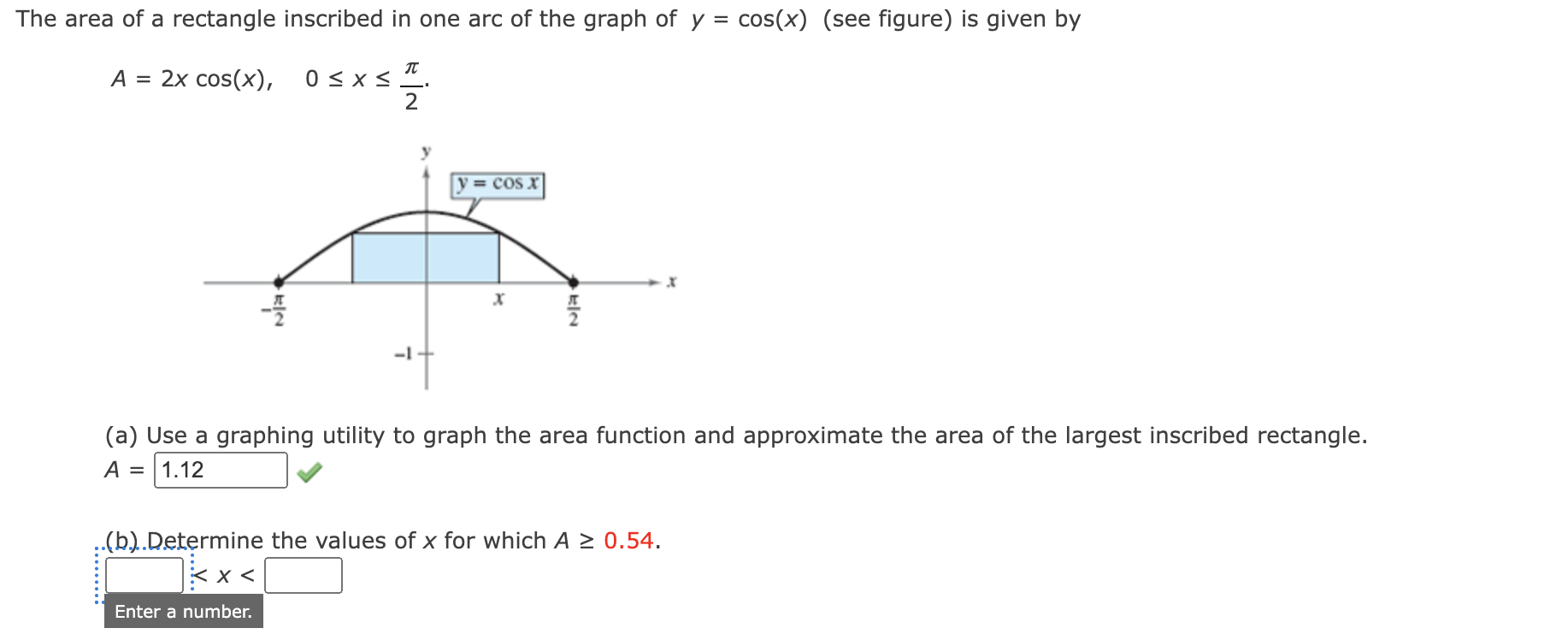 The area of a rectangle inscribed in one arc of the | Chegg.com