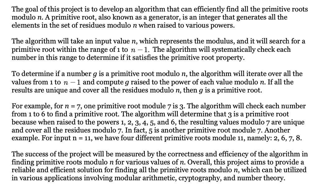 Solved The goal of this project is to develop an algorithm