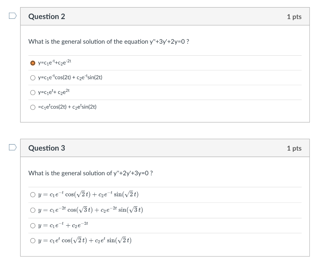 Solved What is the general solution of the equation | Chegg.com