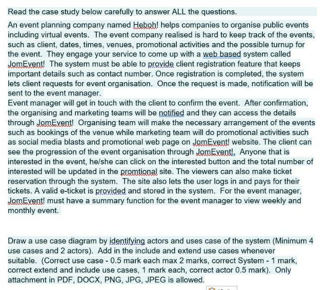 Solved Read the case study below carefully to answer ALL the | Chegg.com