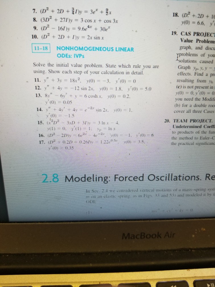 Solved 7. (D22D 8, (3D2 + 271 )y = 3 cos x + cos 3x 3 18. | Chegg.com