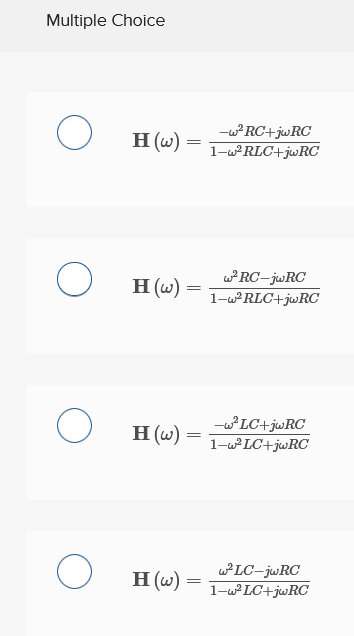 Solved V. Identify the correct transfer function H(s) = V of | Chegg.com