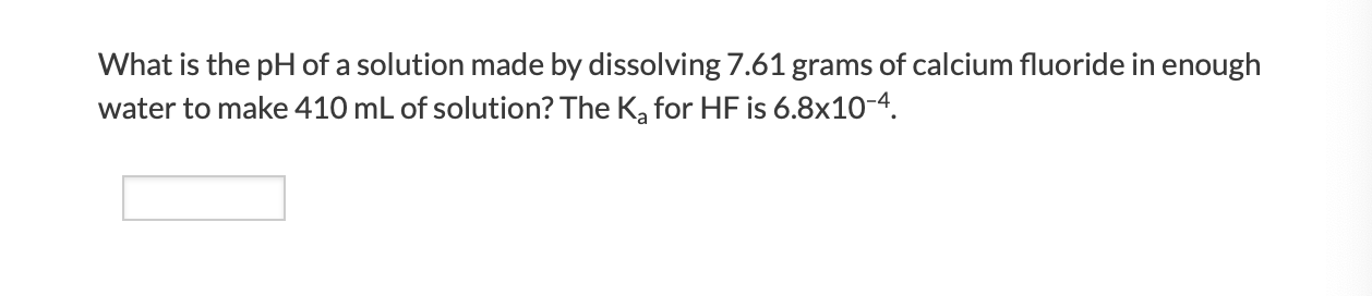 Solved What is the pH of a solution made by dissolving 7.61 | Chegg.com