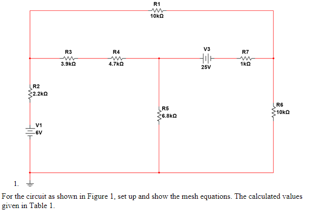 Solved For the circuit as shown in Figure 1, set up and show | Chegg.com