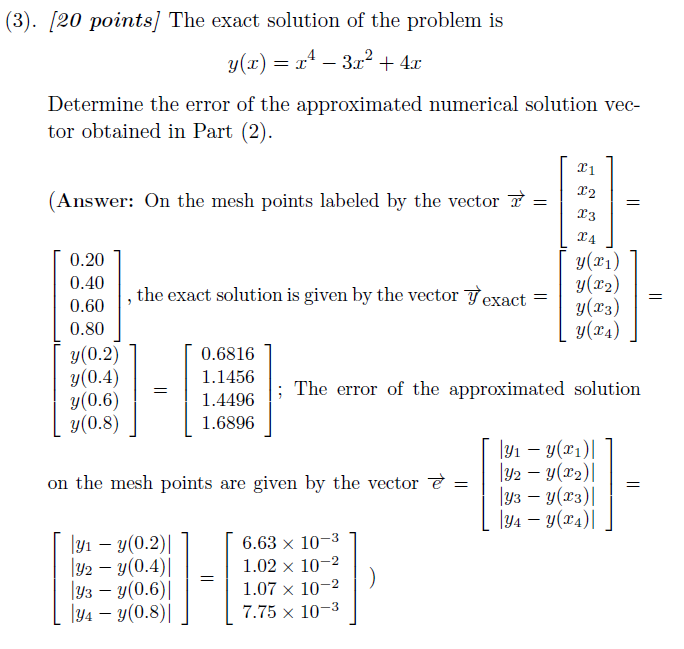 Solved [80 points) A two-point boundary value problem for a | Chegg.com