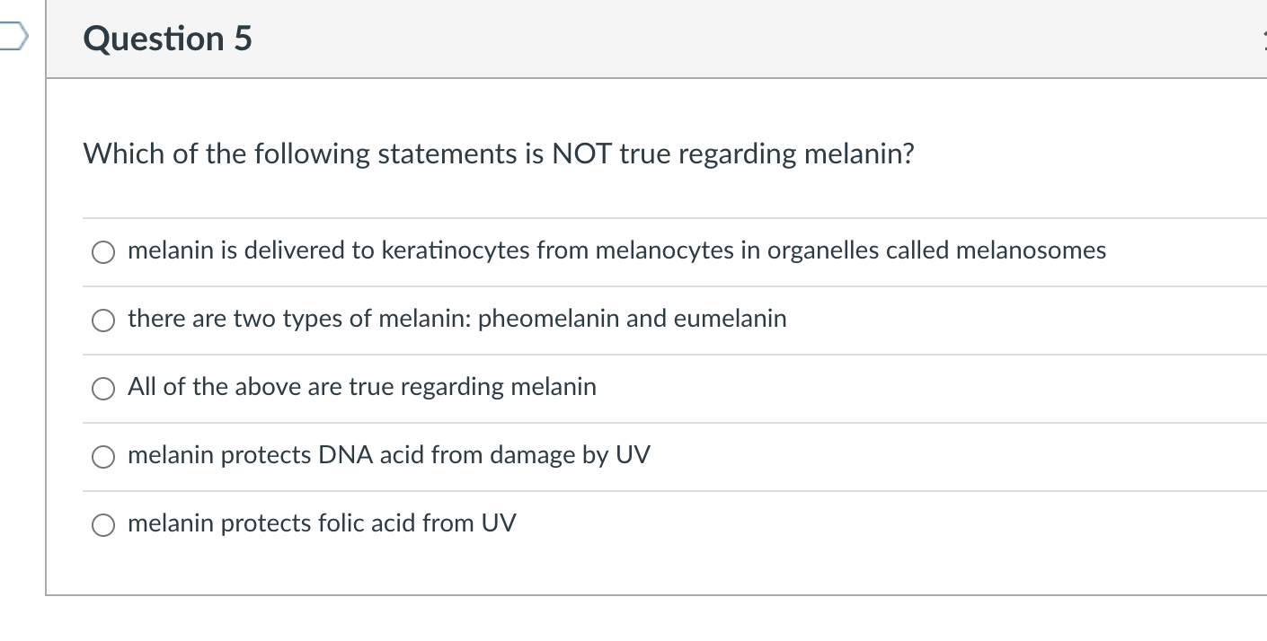 Solved Question 5 Which Of The Following Statements Is No Chegg Com