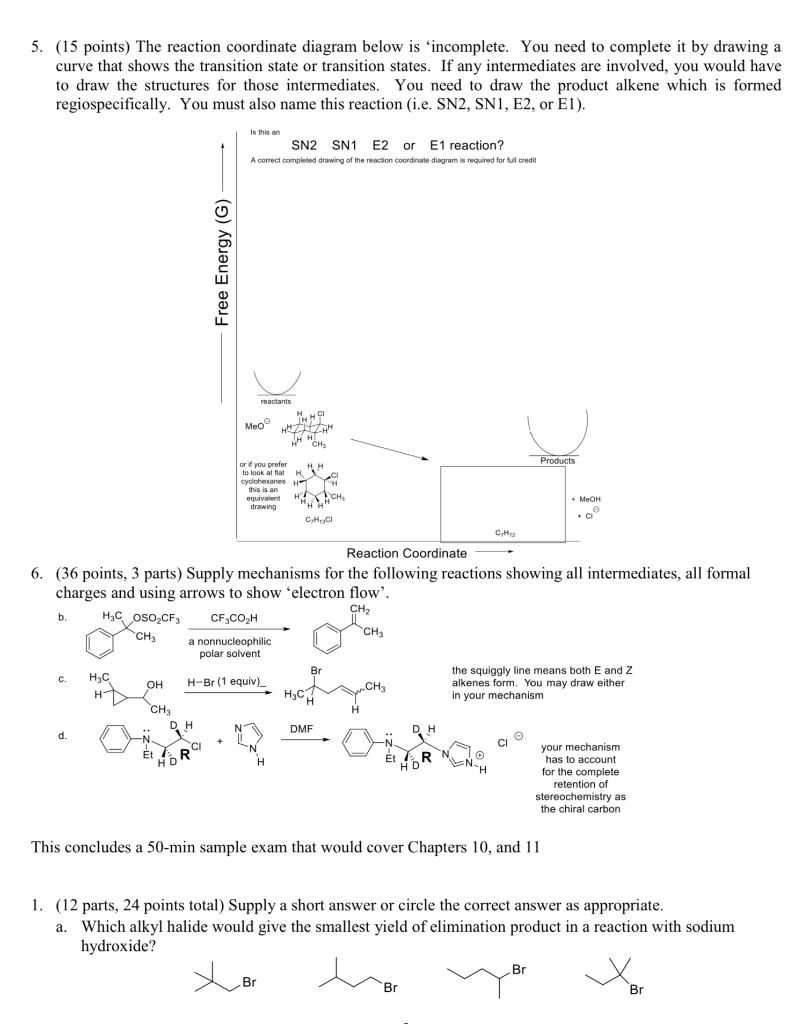Solved 5. (15 points) The reaction coordinate diagram below | Chegg.com